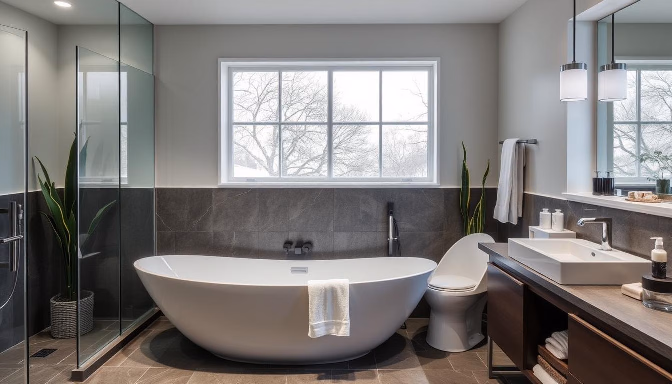 Modern bathroom renovation with cost-saving tips