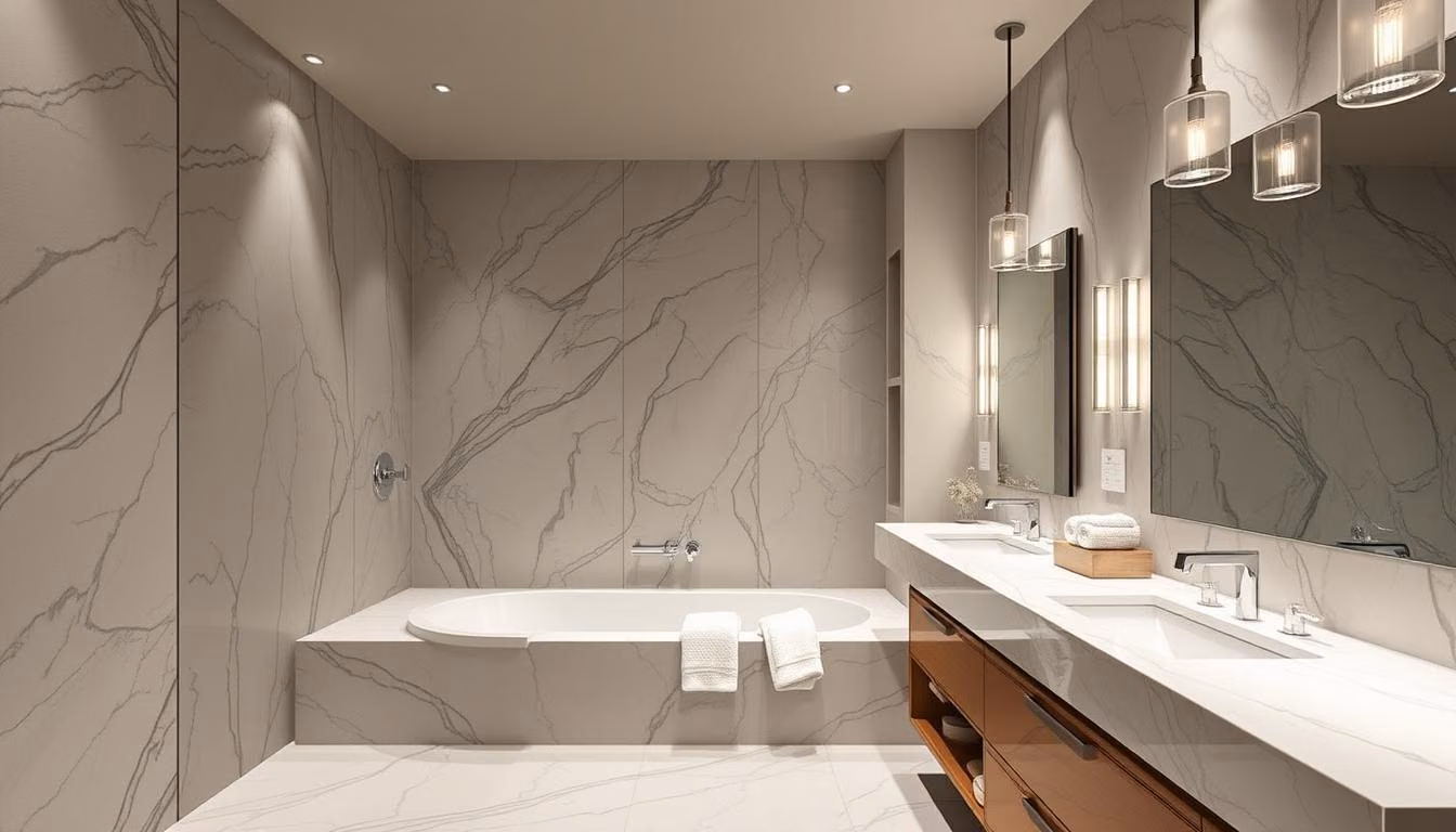 Renovated bathroom with modern fixtures and spa-like ambiance