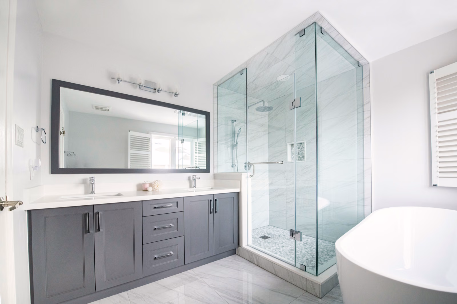 Detailed architectural plan for a bathroom renovation, showcasing a modern, spacious layout with premium Renotive fixtures and fittings.