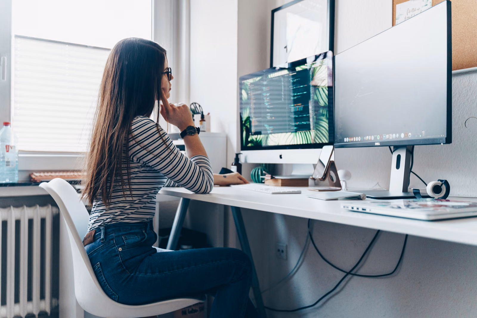 Working from home in home office