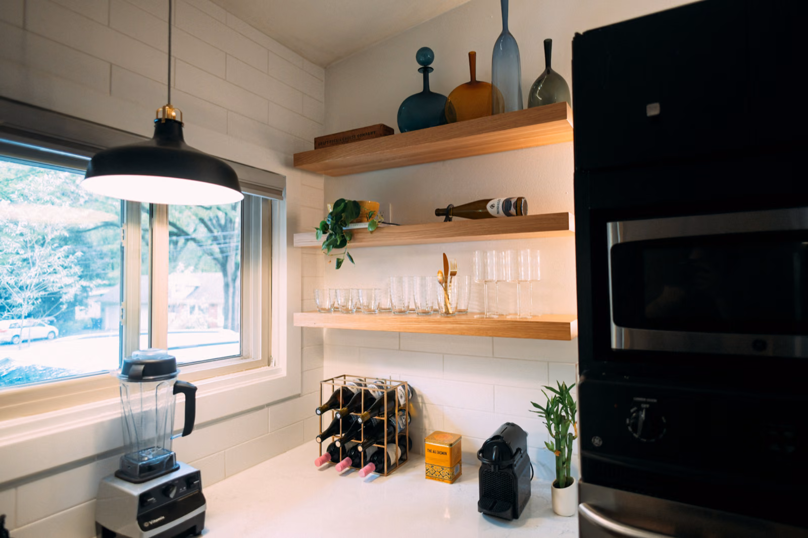 open shelving for kitchen