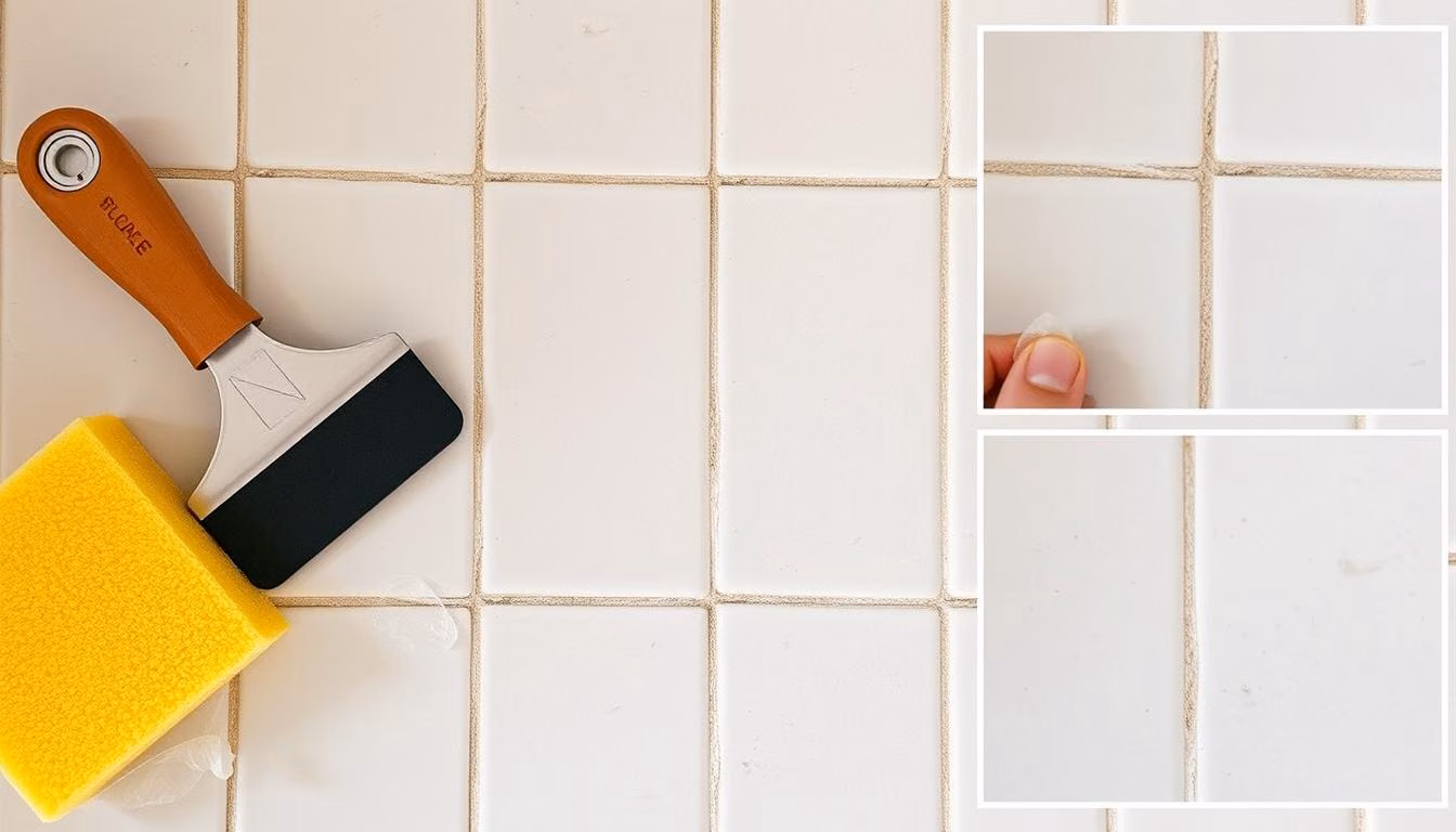Image of regrouting bathroom tile