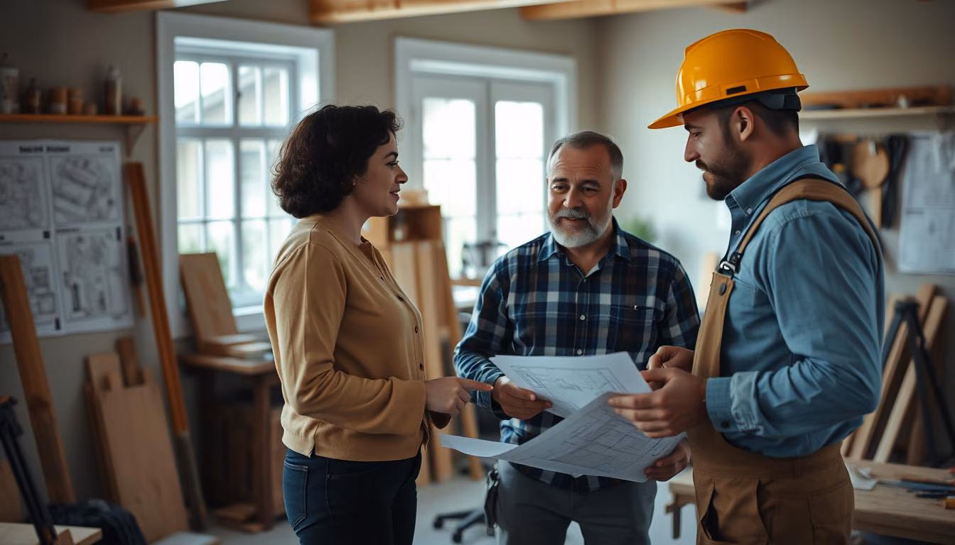 Image of a homeowner meeting with a contractor