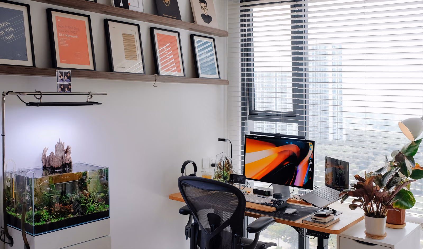 Image of a modern home office addition with a desk and natural light