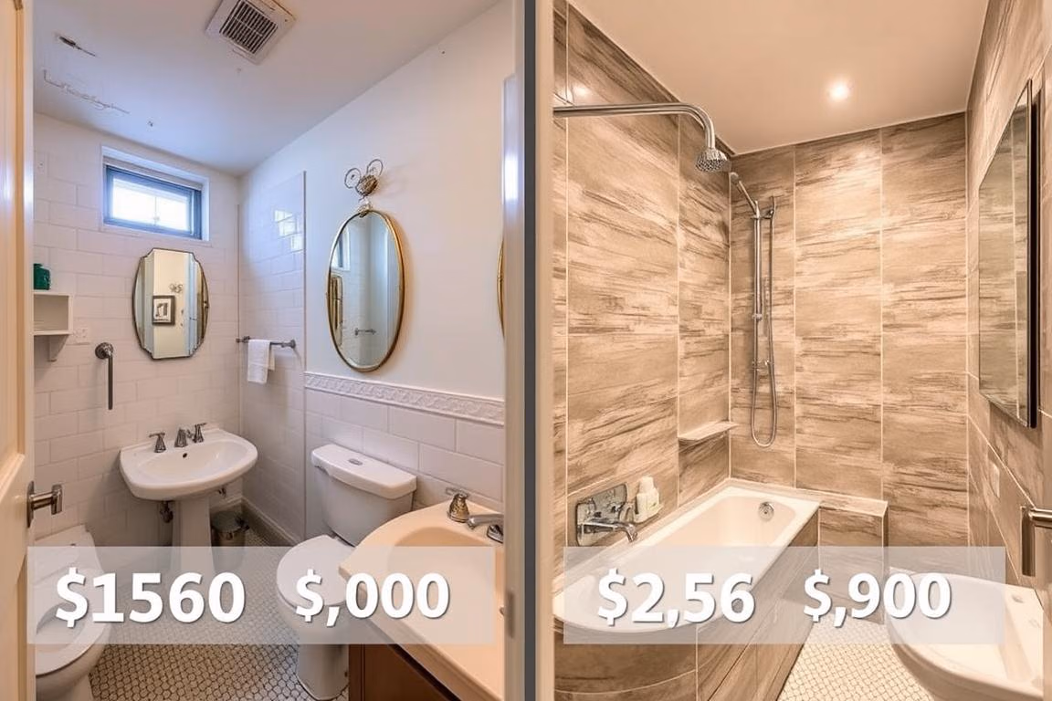 Homeowner using Renotive platform for bathroom planningnd after transformation of a New York apartment by interior designers