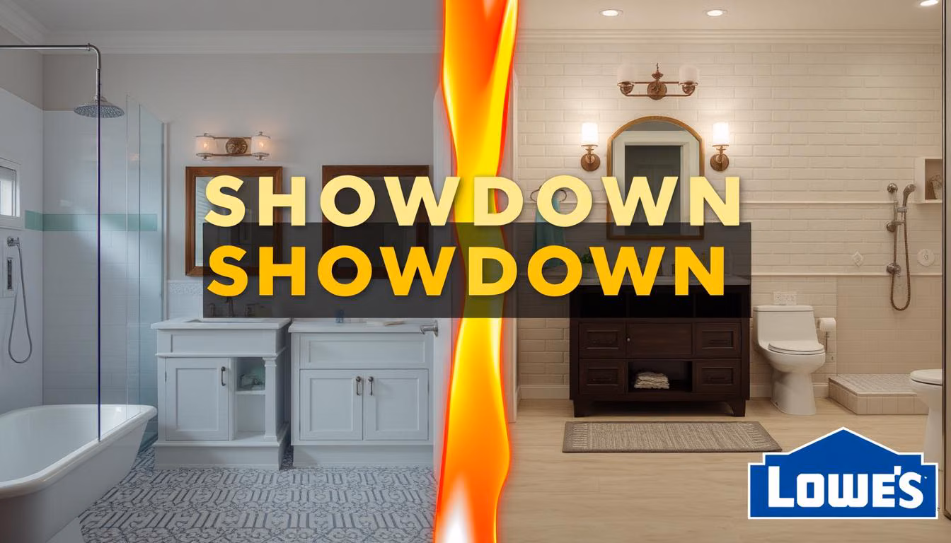Image of Lowe's bathroom remodel showdown