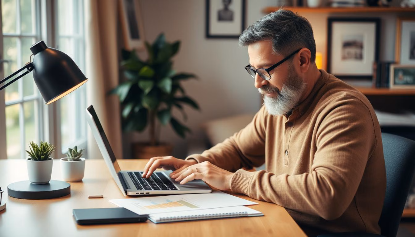 homeowner using a laptop to apply for a home equity loan