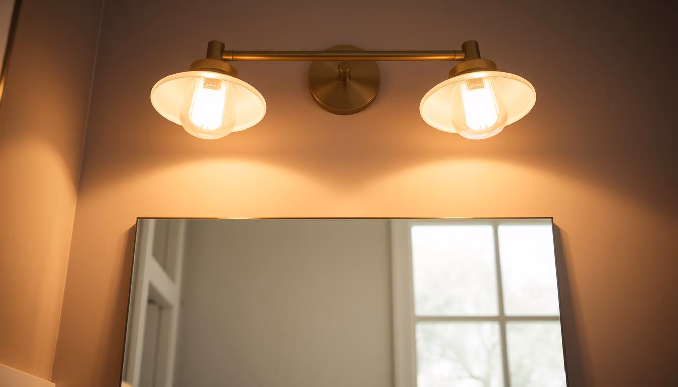 Compact vanity light fixture for small bathrooms