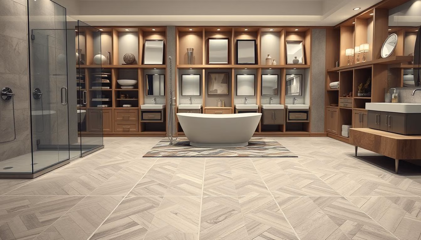 A well-lit bathroom interior, showcasing an assortment of Renotive remodeling materials.